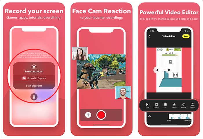 Screen Recorder and Facecam App for iPhone