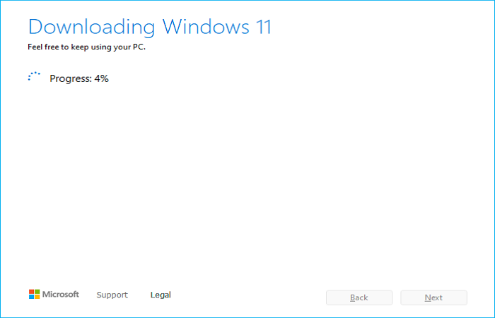 The Tool will start downloading Windows 11