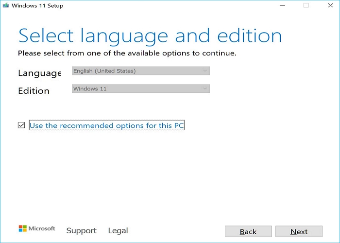 set the language and Windows Edition