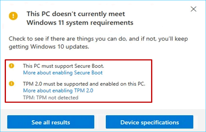 windows 11 update error message