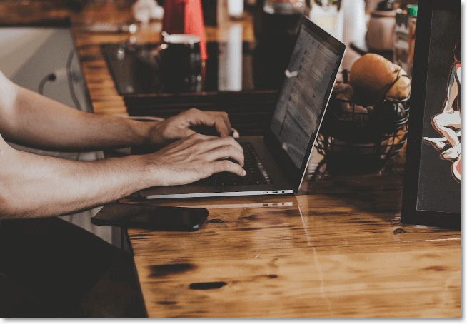 a man working on laptop