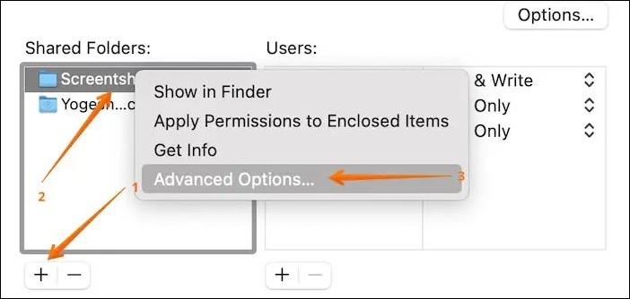 Advanced File Sharing Option