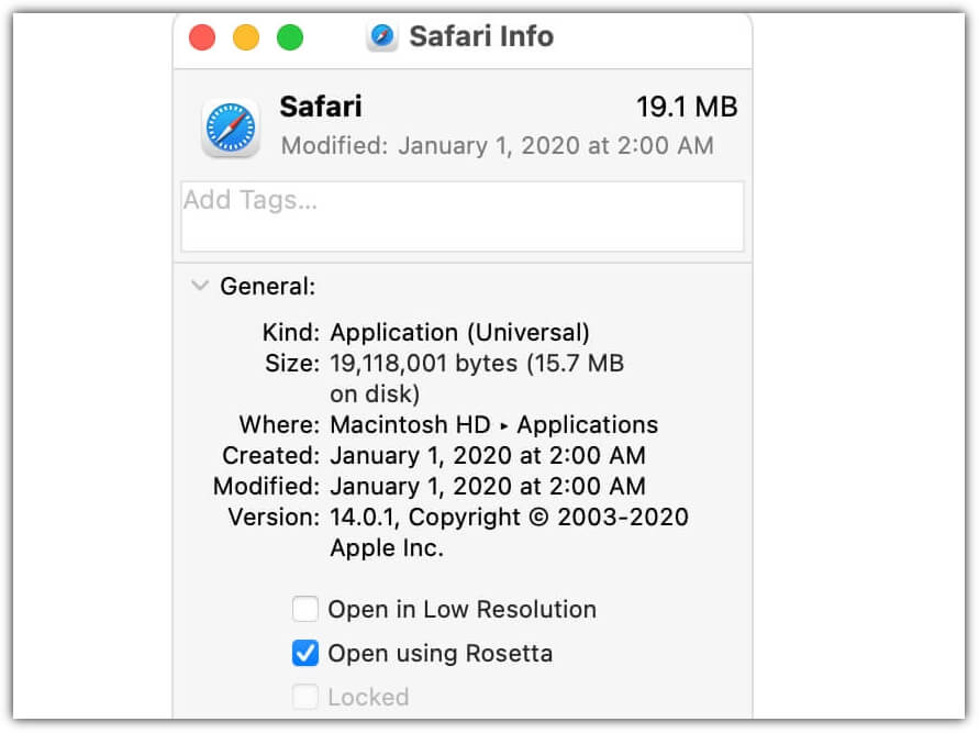 applications need Rosetta Mac