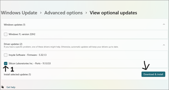 available driver updates