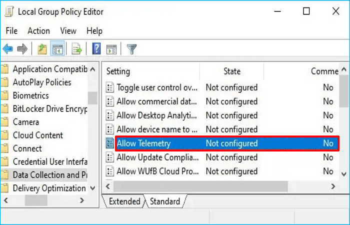 change telemetry level-3