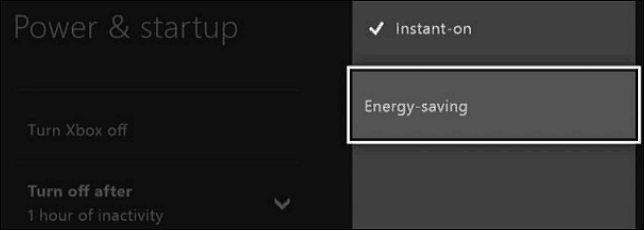 change xbox one power mode