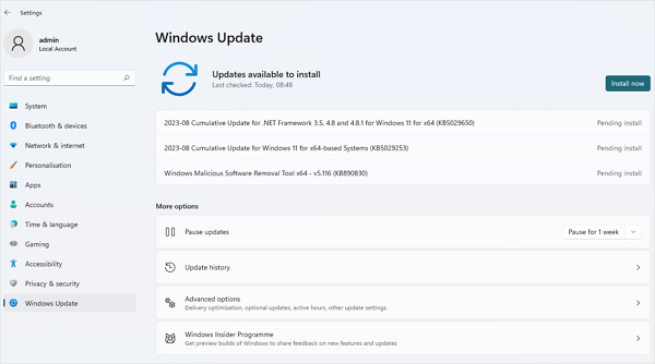 install available updates to fix Windows Taskbar