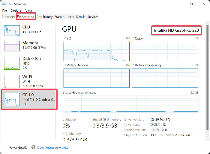 check graphics card task manager