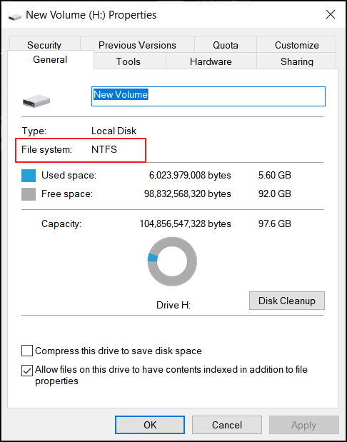 check source drive file system