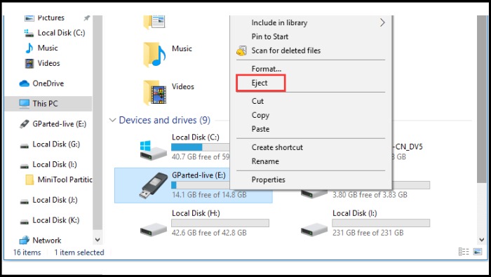 choose eject external devices