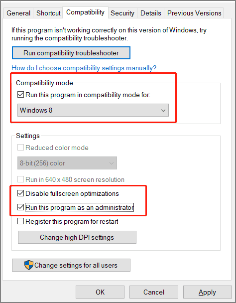 choose high dpi settings