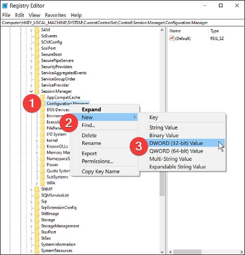 using registry editor-3