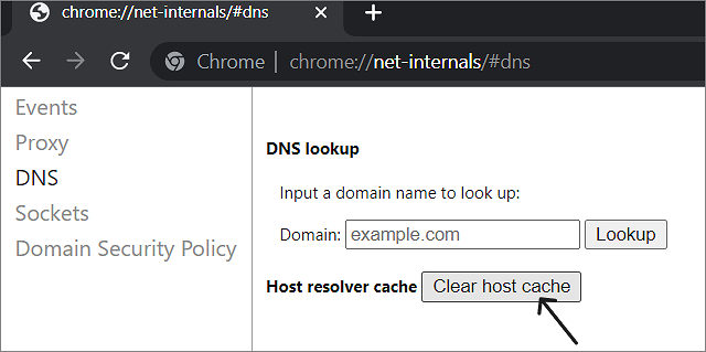 clear host cache