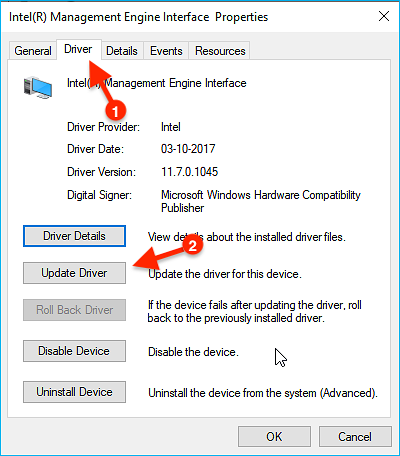 select Update Driver