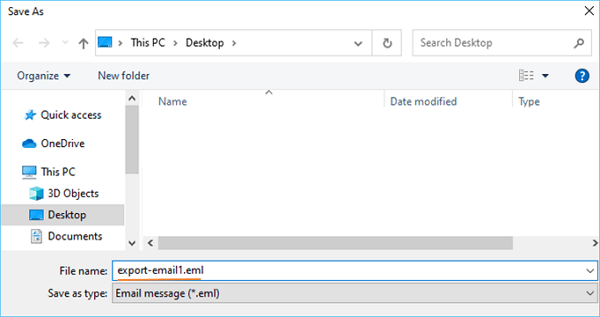 convert your email into eml file