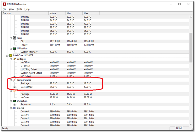 CPU temperatures