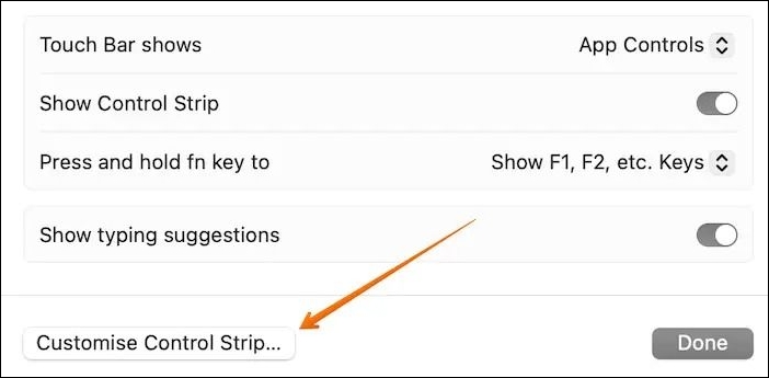 Customize Control Strip