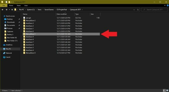 cyberpunk save game location windows