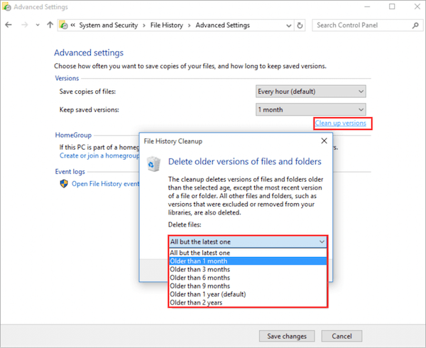 how to delete windows 7 backup