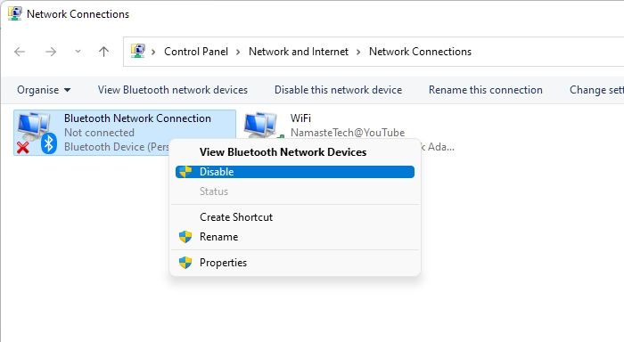 Disable Bluetooth Device