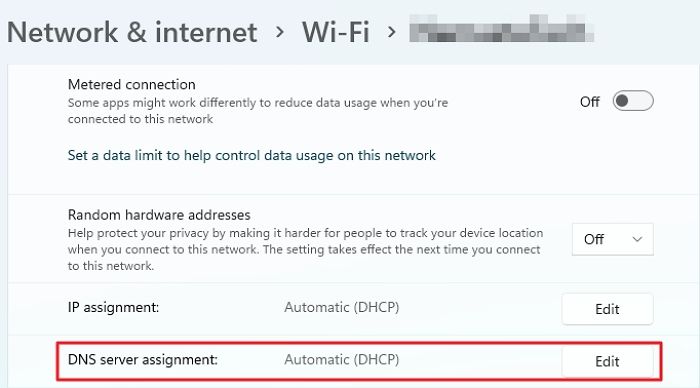 DNS server assignment