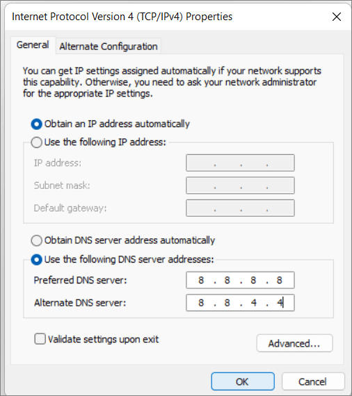 dns settings