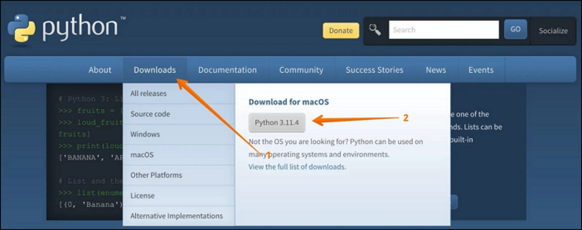 Download Python on Mac