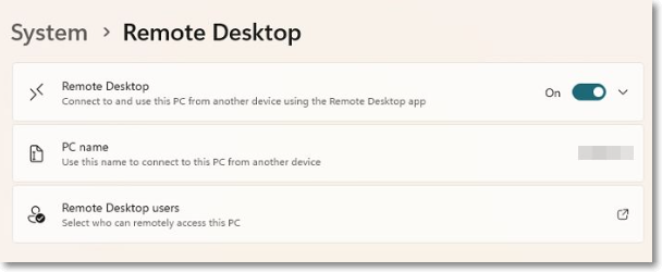 enable remote desktop