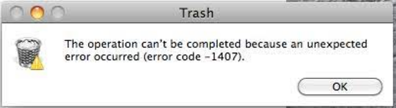 error code 1407 on Mac