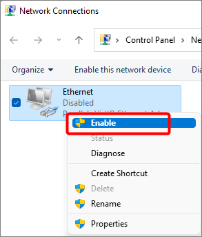 ethernet enable