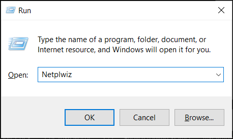 execute the netplwiz command