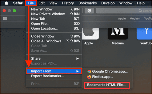 import from bookmarks html