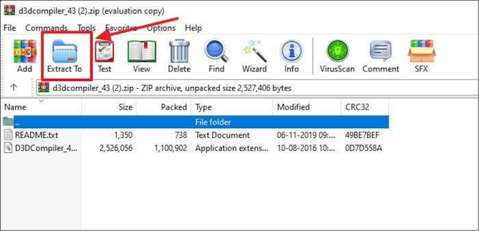 Extract the DLL file to the respective directory or temporary location