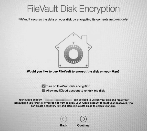 Turn on FileVault