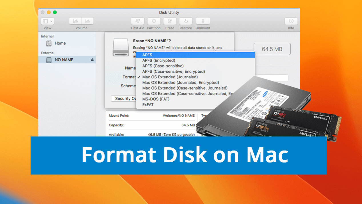 image of formatting disk on Mac