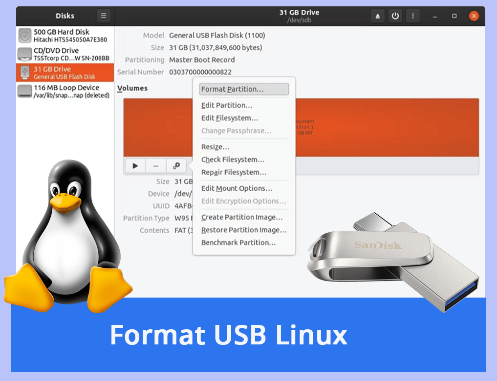 format usb on linux