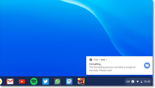 formatting notifications in chromebook