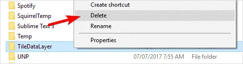 delete the TileDataLayer foler