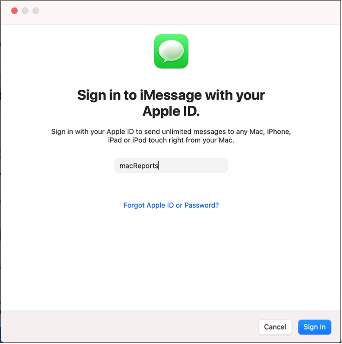 sign in to iMessage
