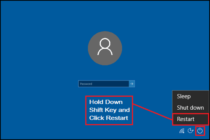 windows 10 log-in interface