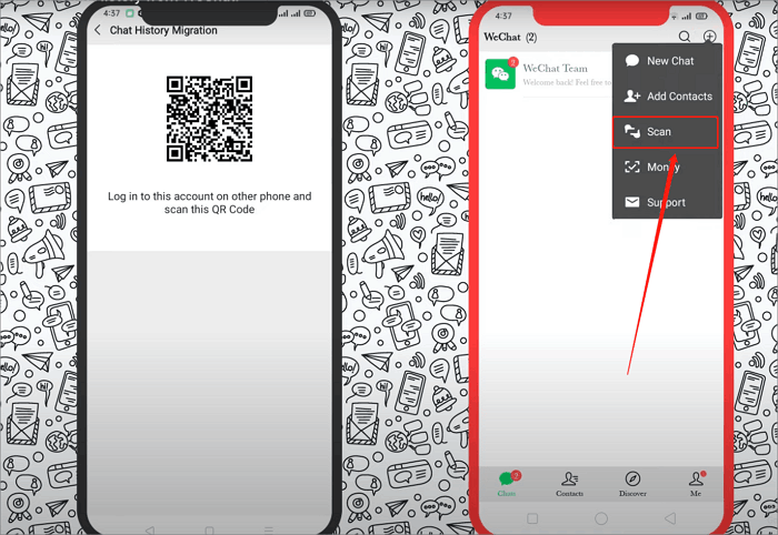 use new phone to scan the qr