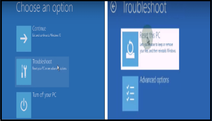 choose troubleshoot