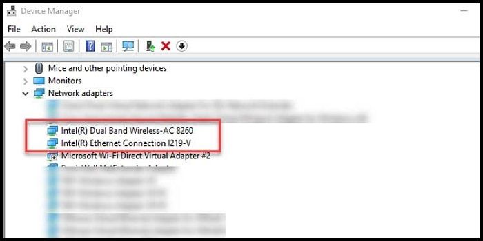 open network adapters 