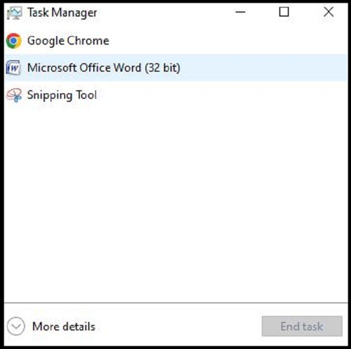 open the task manager