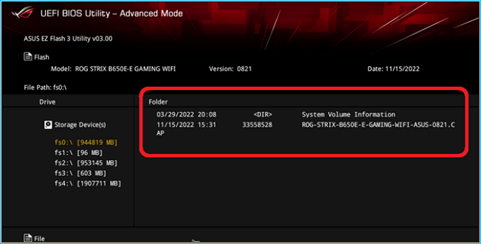 select the BIOS file