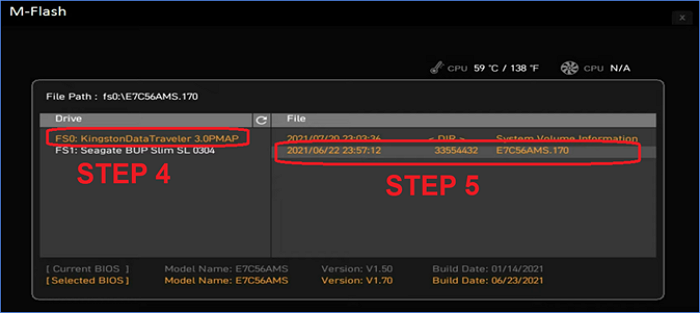 select BIOS file