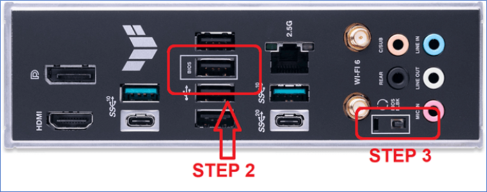 BIOS Flashback button