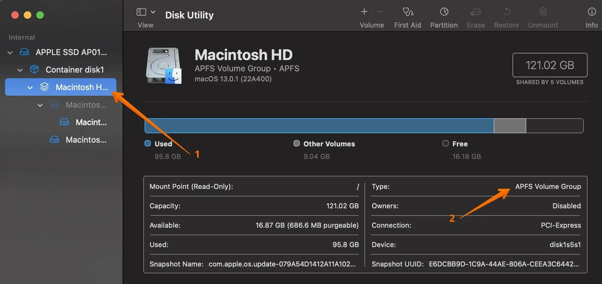 Volume Type Information on macOS Disk Utility