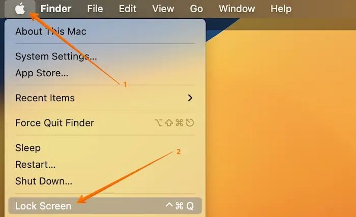 Open the Lock Screen menu on macOS