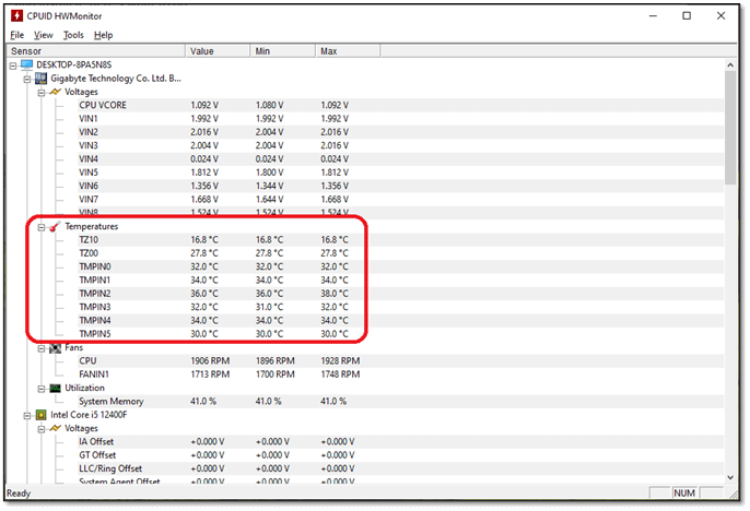 check Motherboard temps